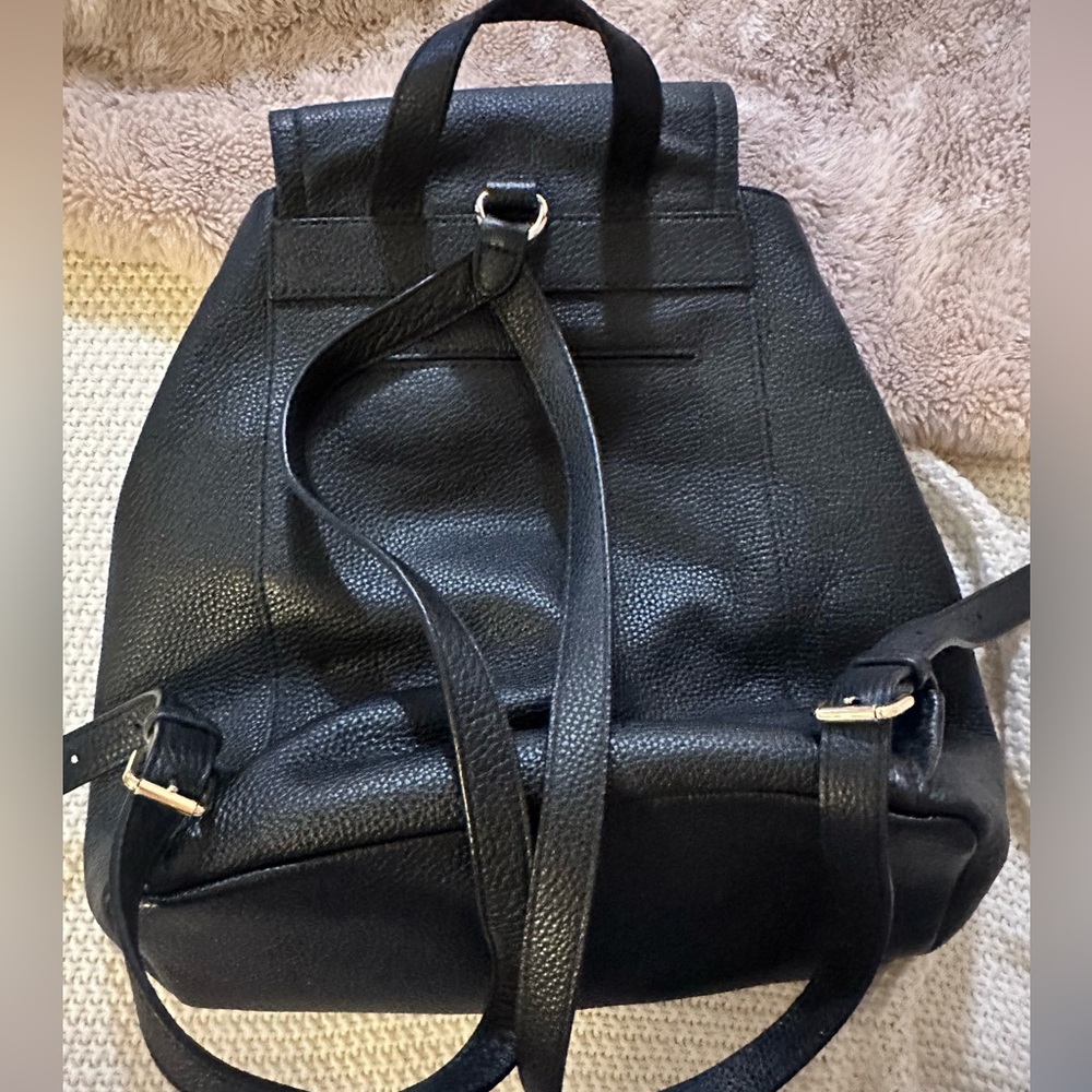 Authentic Black Leather Backpack - image 4